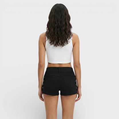 Shorts Ajustados Mujer Ojales Cordones