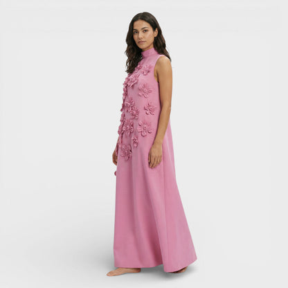 Vestido Largo Mujer Flores 3D