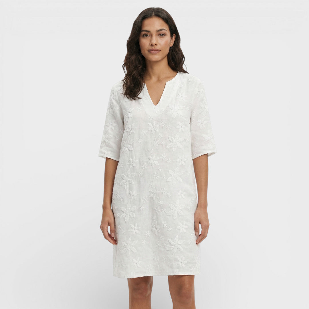 Vestido Midi Mujer Bordado Flores