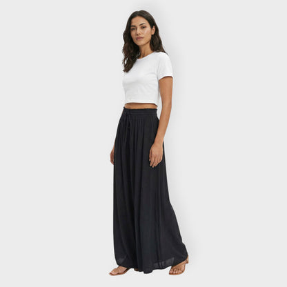 Pantalones Anchos Mujer Cintura Elástica
