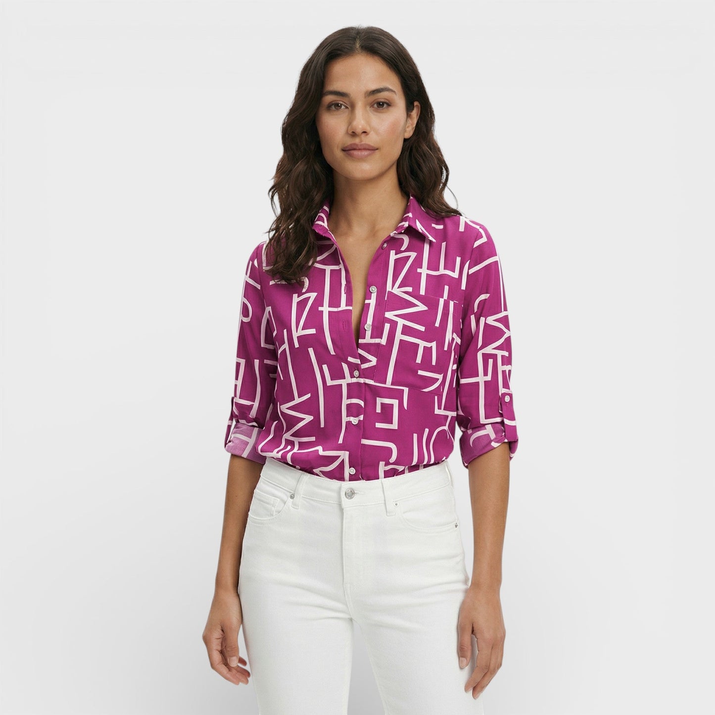 Blusa Clásica Con Cuello Mujer