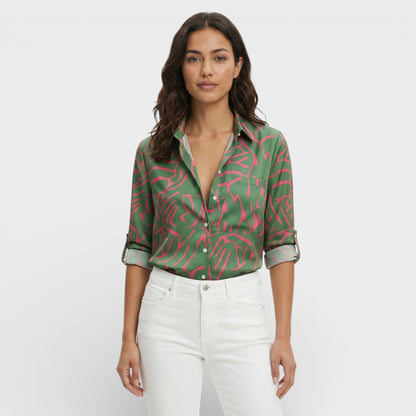 Blusa Clásica Con Cuello Mujer