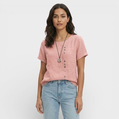 Blusa Lisa Manga Corta Mujer
