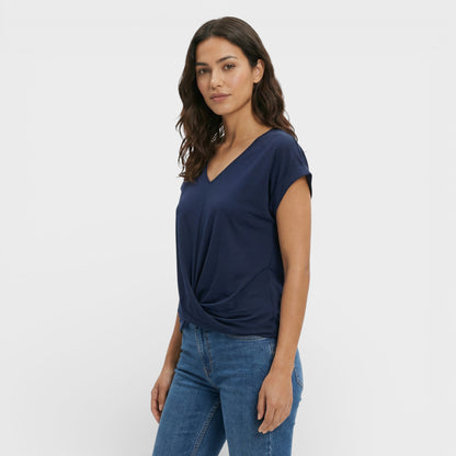 Camiseta Escote Pico Efecto Moldeador