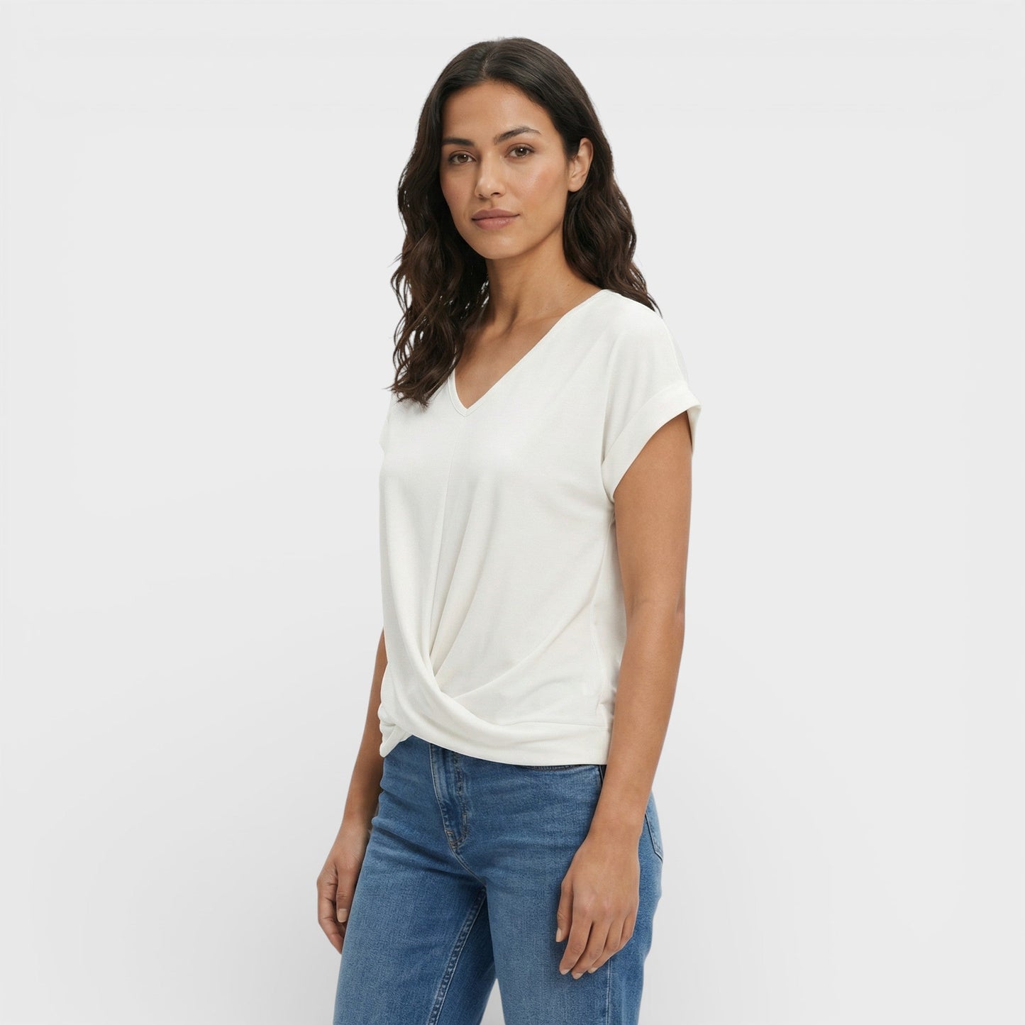 Camiseta Escote Pico Efecto Moldeador