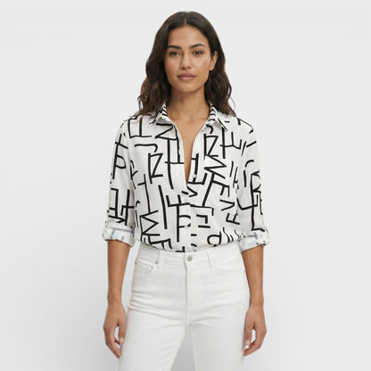 Blusa Clásica Con Cuello Mujer