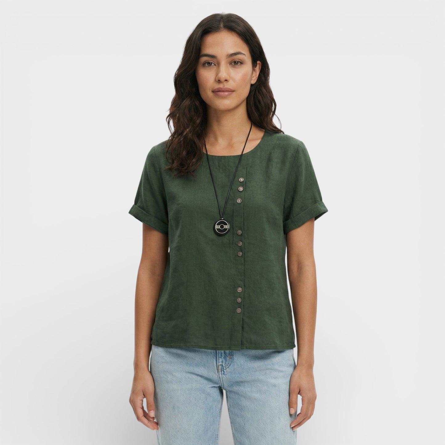 Blusa Lisa Manga Corta Mujer