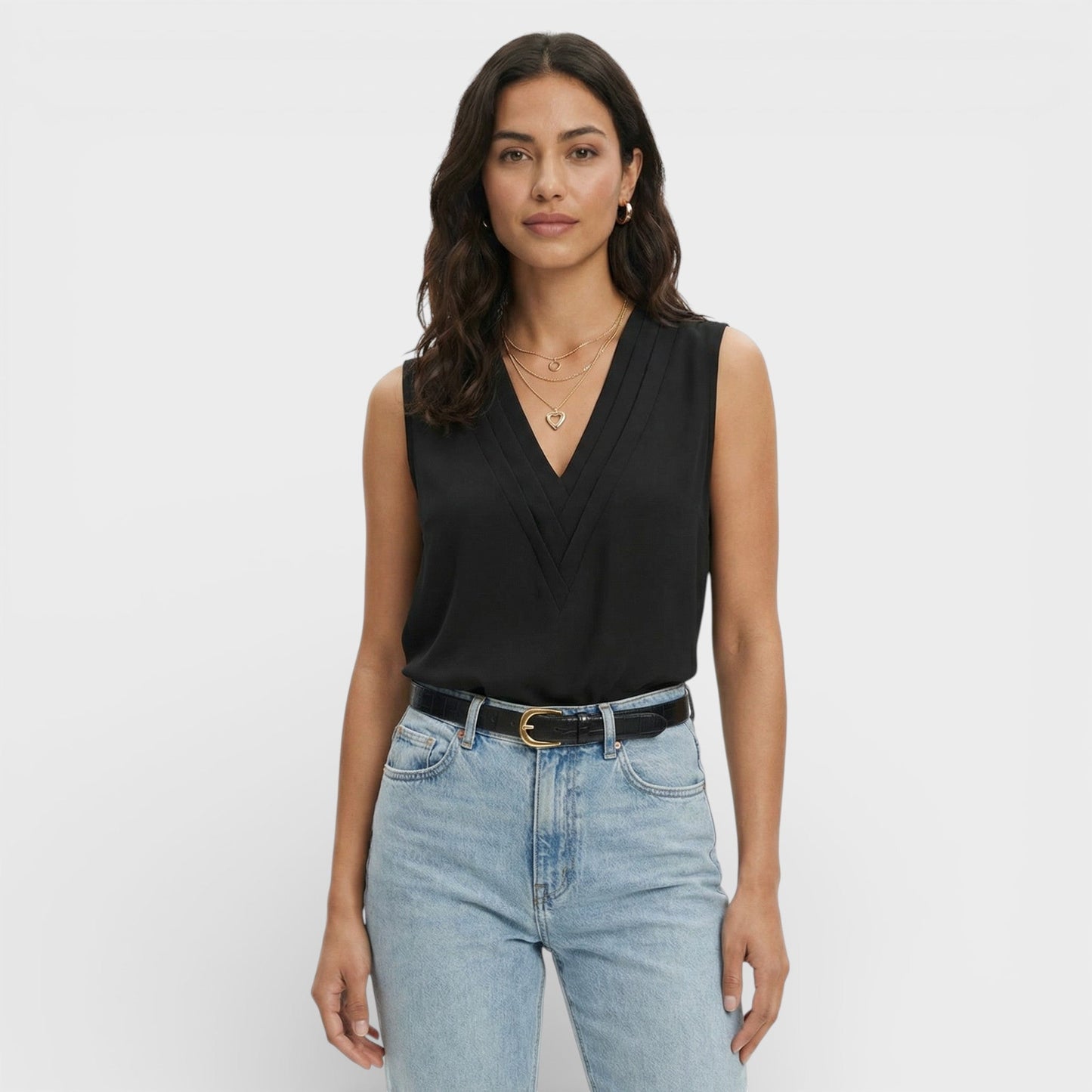 Blusa Sin Mangas Elegante Mujer