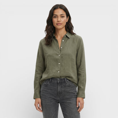 Camisa Lino Holgada Mujer Atemporal