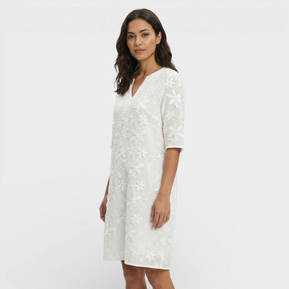 Vestido Midi Mujer Bordado Flores