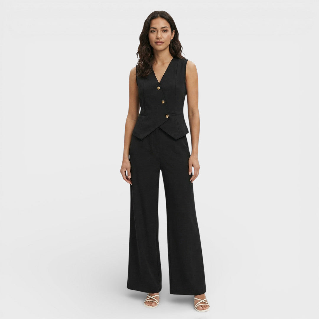 Conjunto Elegante Mujer Chaleco Pantalón