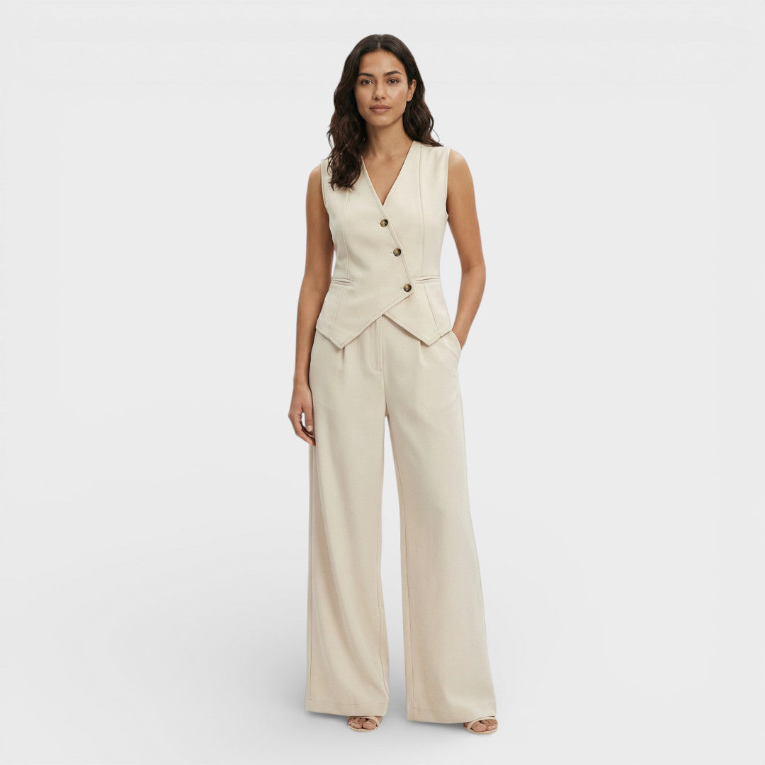 Conjunto Elegante Mujer Chaleco Pantalón