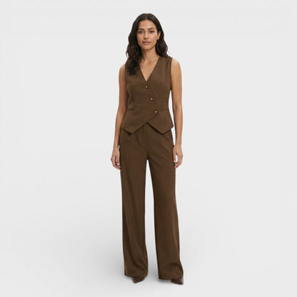 Conjunto Elegante Mujer Chaleco Pantalón