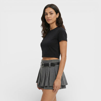Shorts Plisados Tiro Alto Mujer