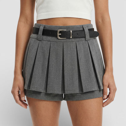 Shorts Plisados Tiro Alto Mujer