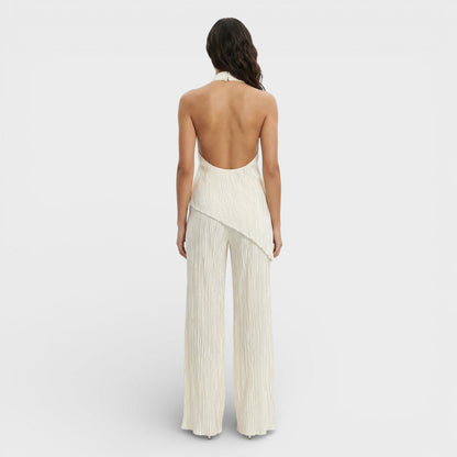 Conjunto Plisado Halter Pantalón Ancho
