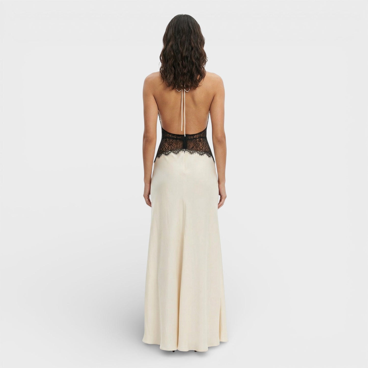 Vestido Largo Halter Espalda Abierta