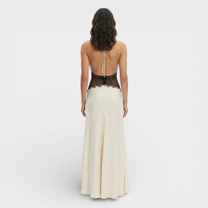 Vestido Largo Halter Espalda Abierta