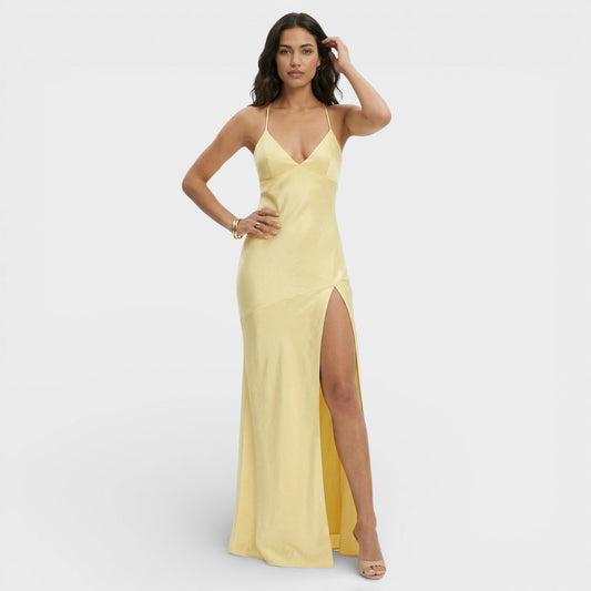 Vestido Maxi Abertura Elegante Mujer