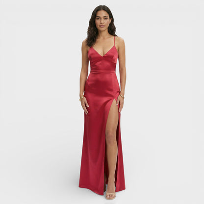 Vestido Maxi Abertura Elegante Mujer