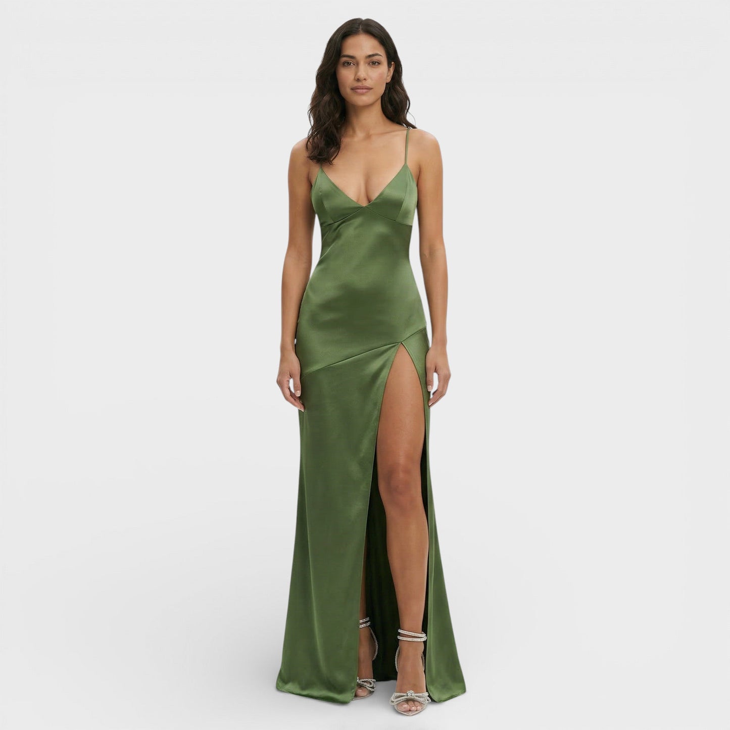 Vestido Maxi Abertura Elegante Mujer