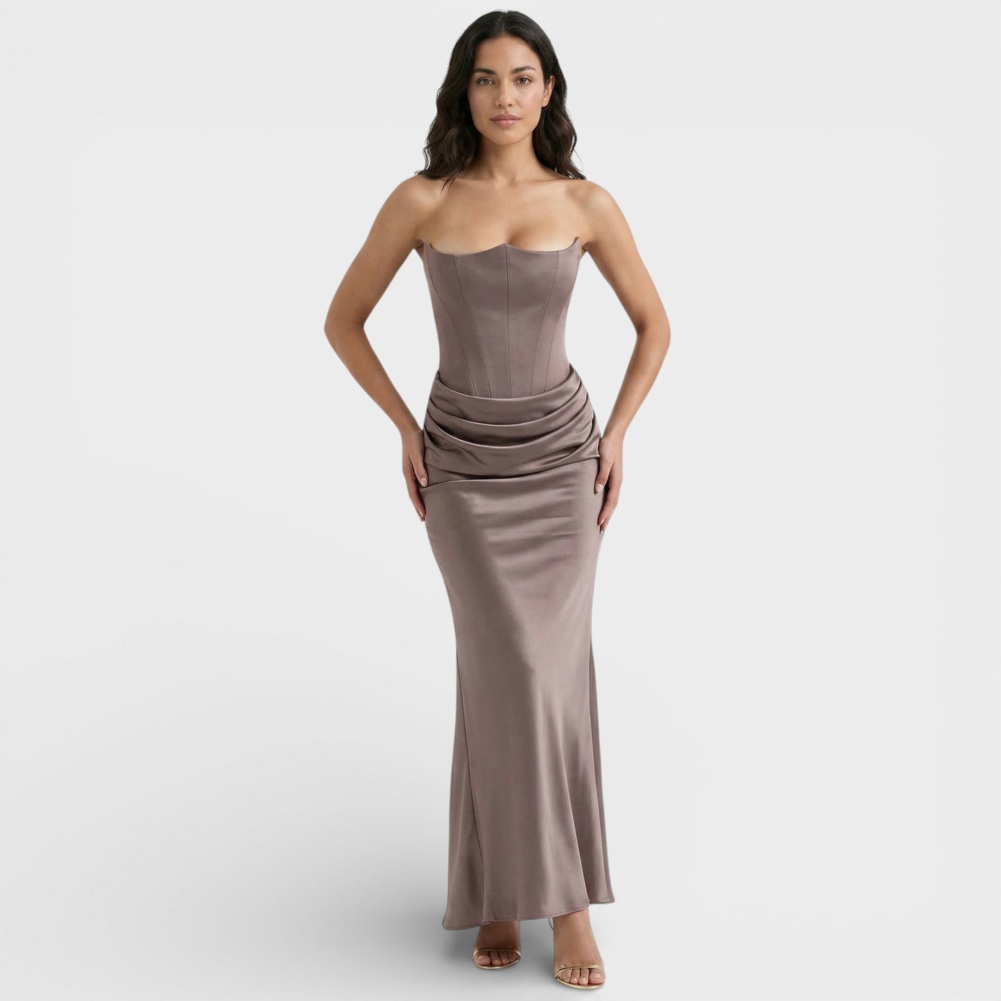 Vestido Maxi Corsé Strapless Mujer