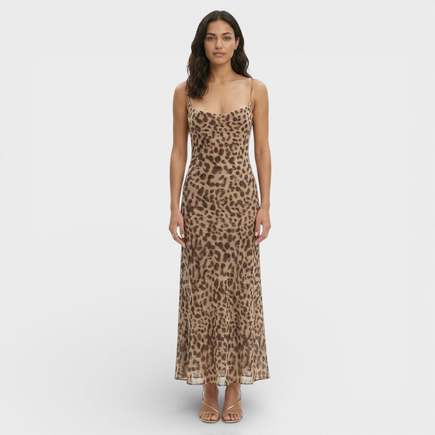 Vestido Midi Leopardo Espalda Abierta