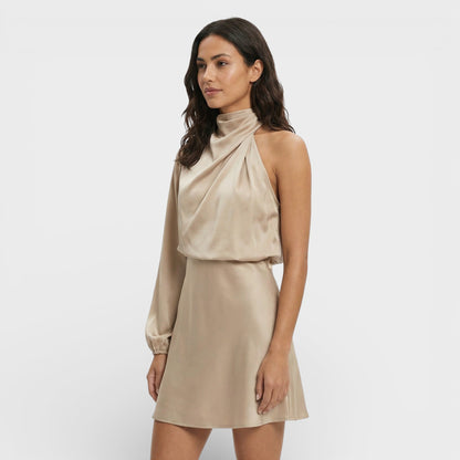 Vestido Asimétrico Mini Satinado
