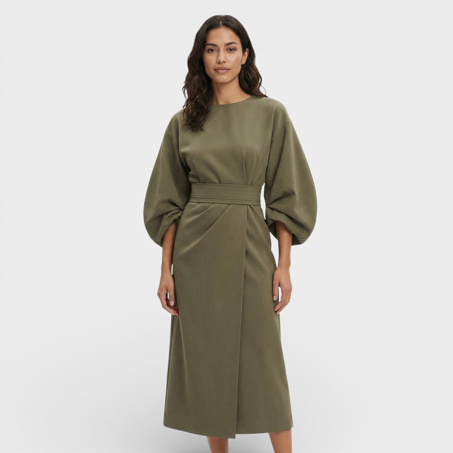 Vestido Elegante Mangas Farol