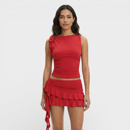 Conjunto Dos Piezas Minifalda Plisada