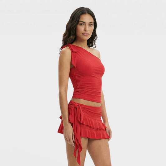 Conjunto Dos Piezas Minifalda Plisada