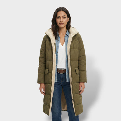 Abrigo Largo Acolchado Mujer Invierno
