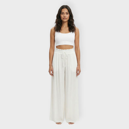 Pantalones Anchos Mujer Cintura Elástica