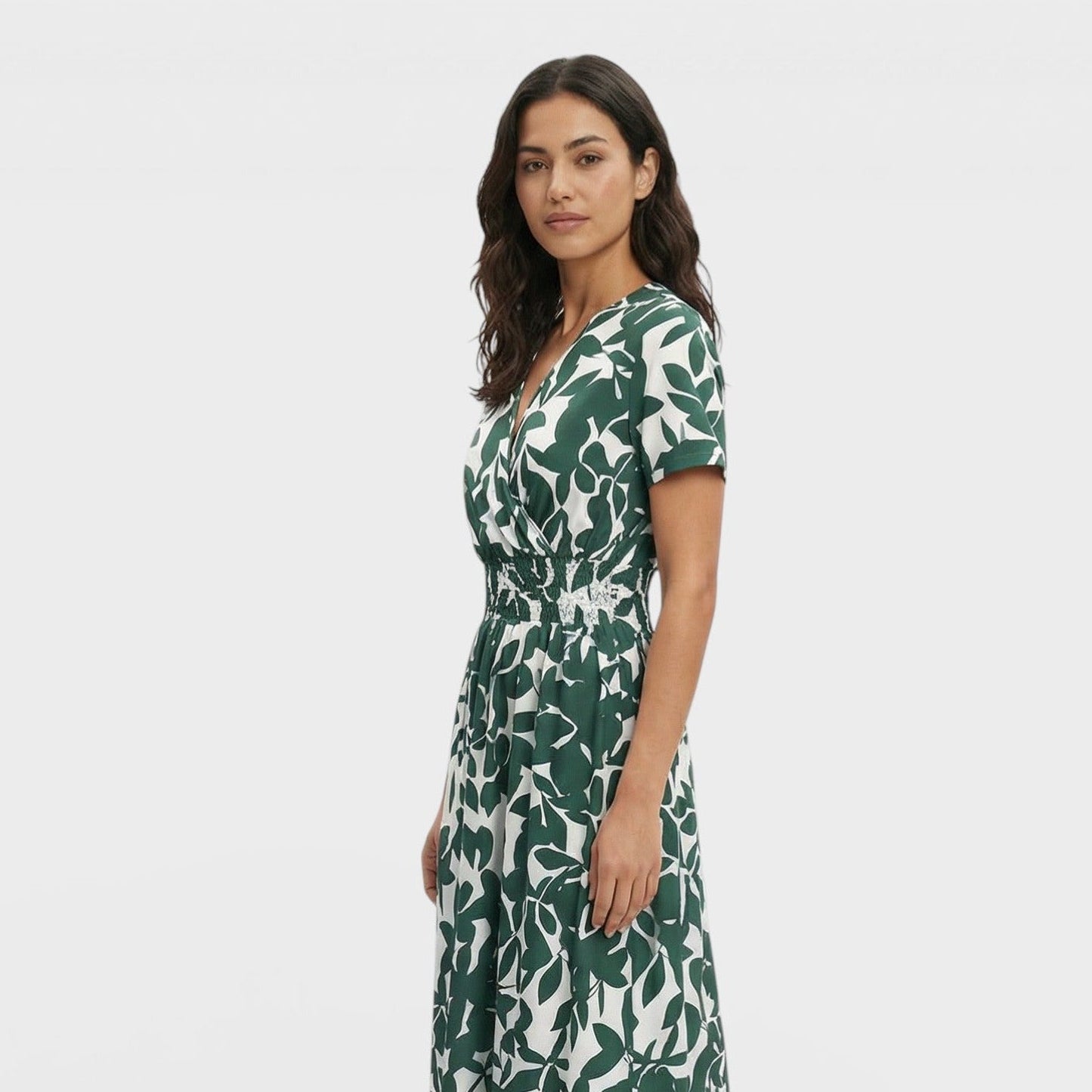 Vestido Estampado Escote Pico Mujer