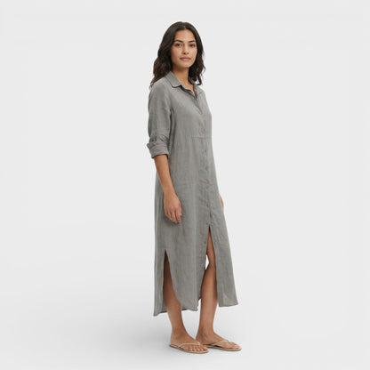 Vestido Maxi Camisero Holgado Mujer