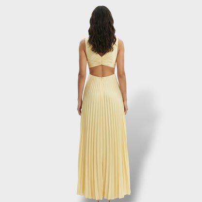 Vestido Midi Plisado Elegante Mujer