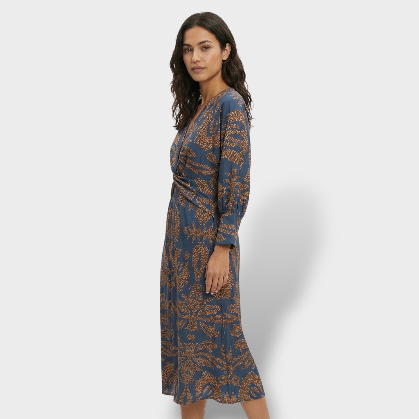 Vestido Midi Floral Elegante Mujer