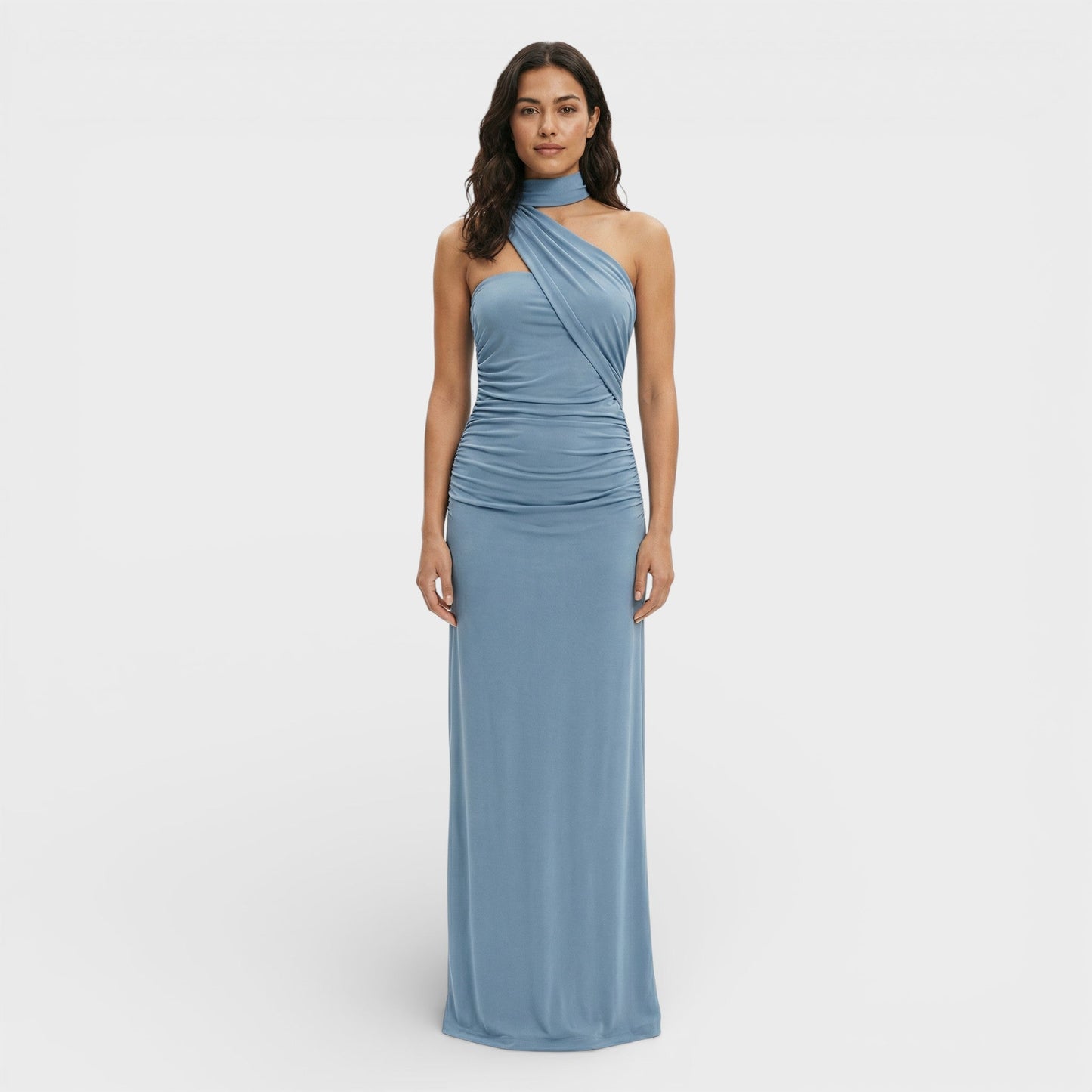Vestido Maxi Halter Espalda Descubierta