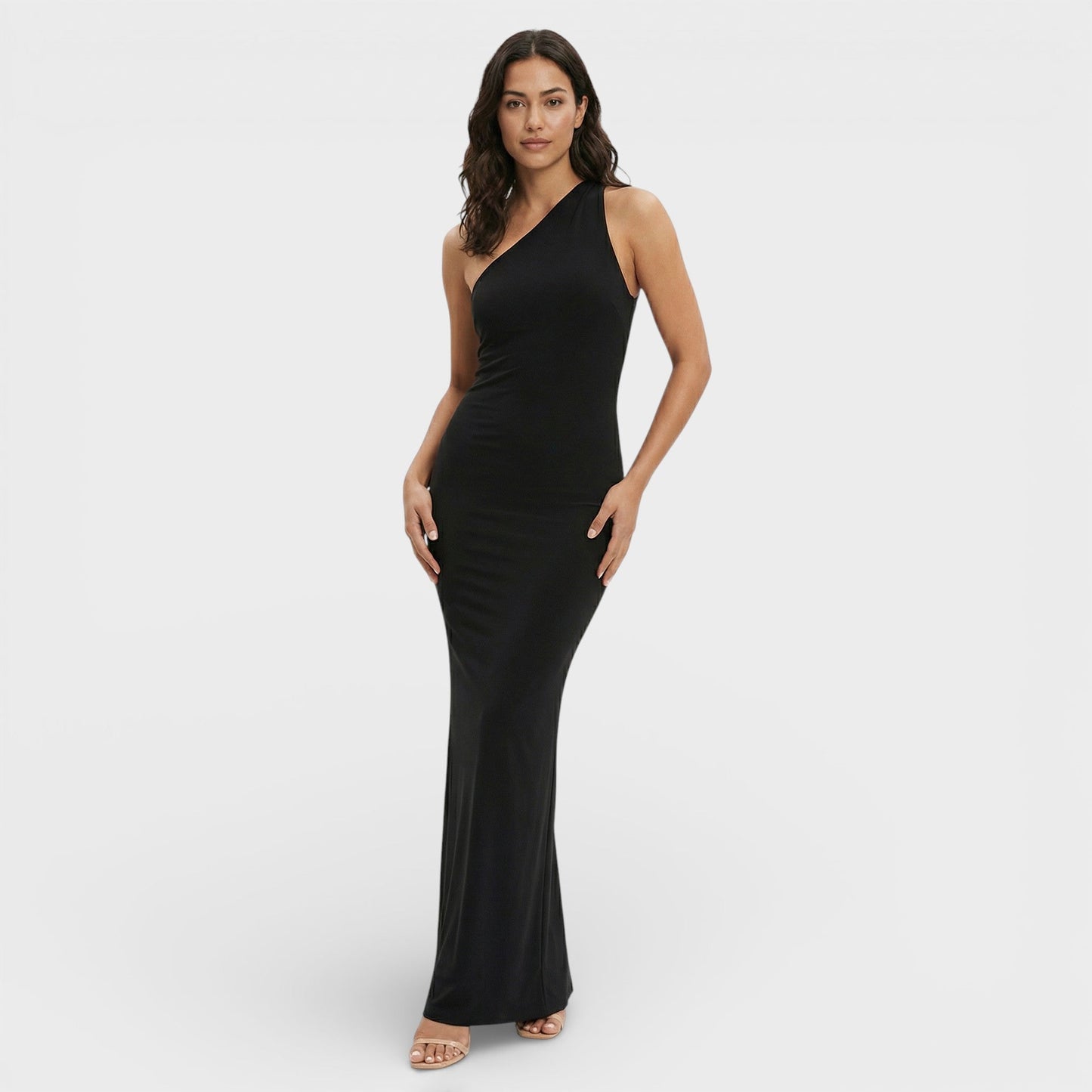 Vestido Maxi Asimétrico Espalda Descubierta