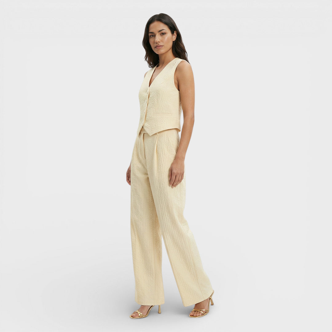 Conjunto Mujer Chaleco Pantalón Ancho