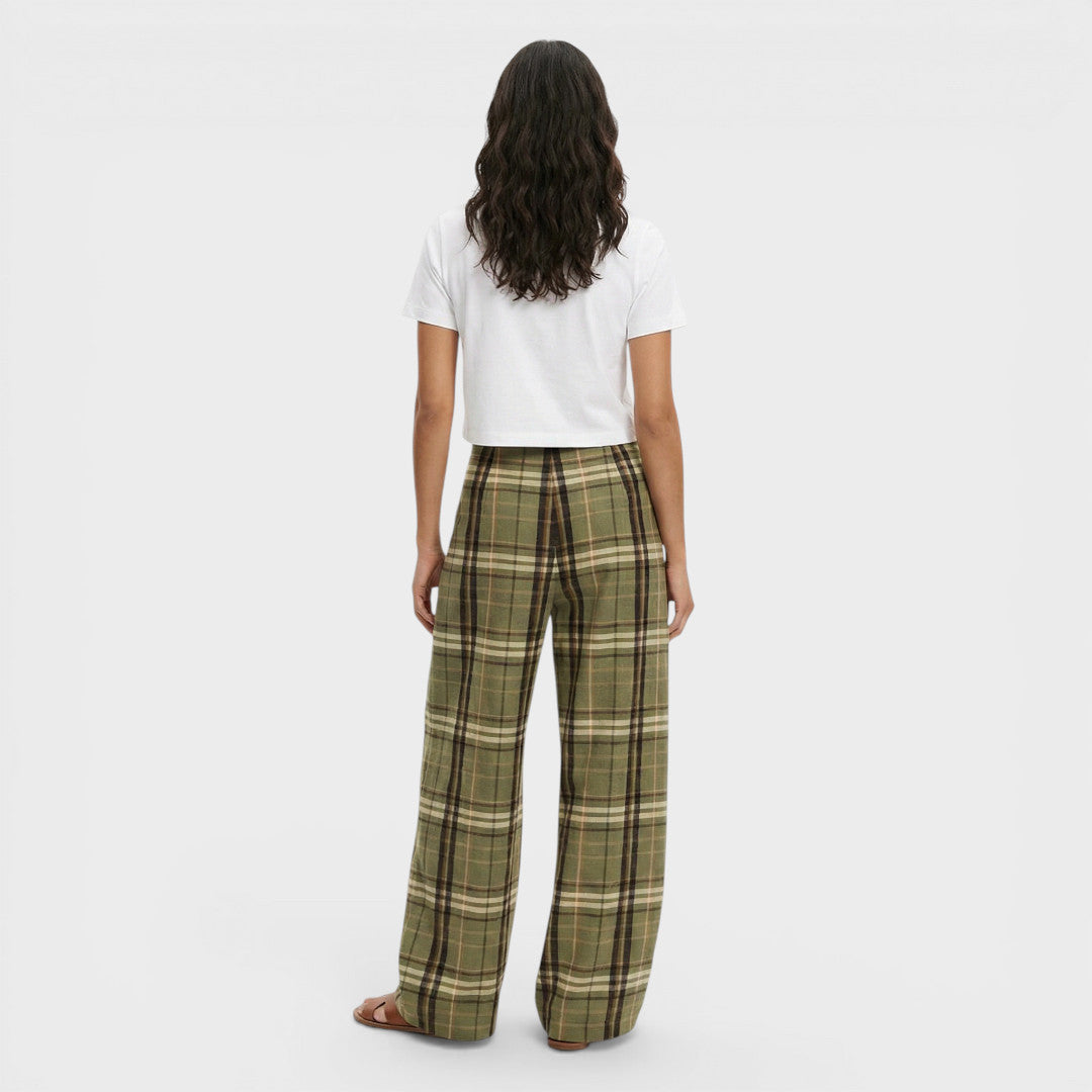 Pantalones Cuadros Mujer Pierna Ancha