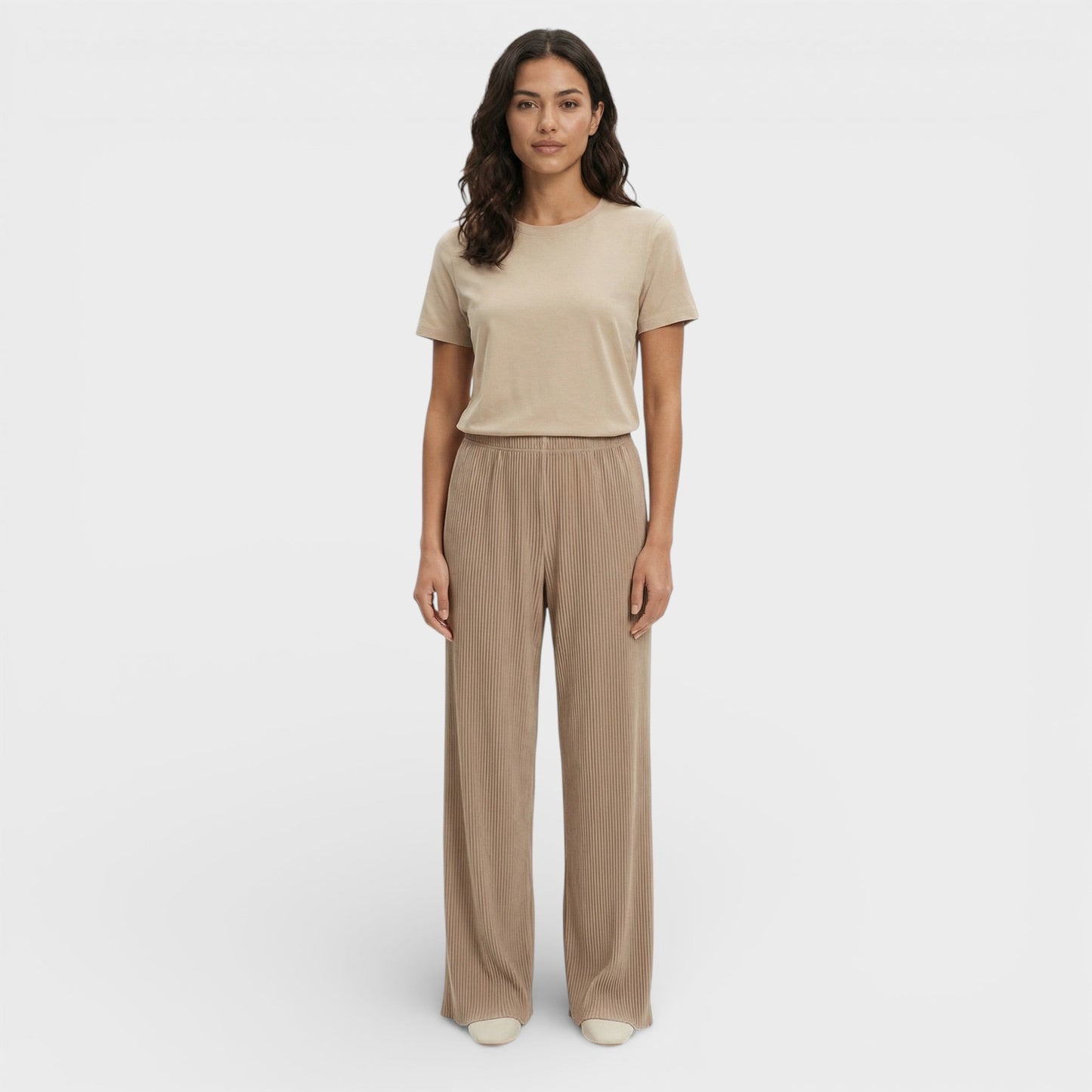 Pantalón Ancho Plisado Mujer