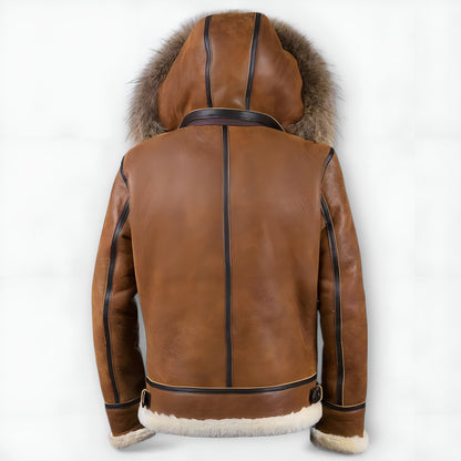 Aron | Chaqueta Bomber con Capucha de Piel