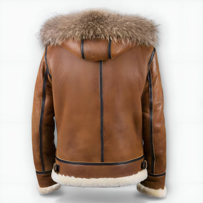 Aron | Chaqueta Bomber con Capucha de Piel