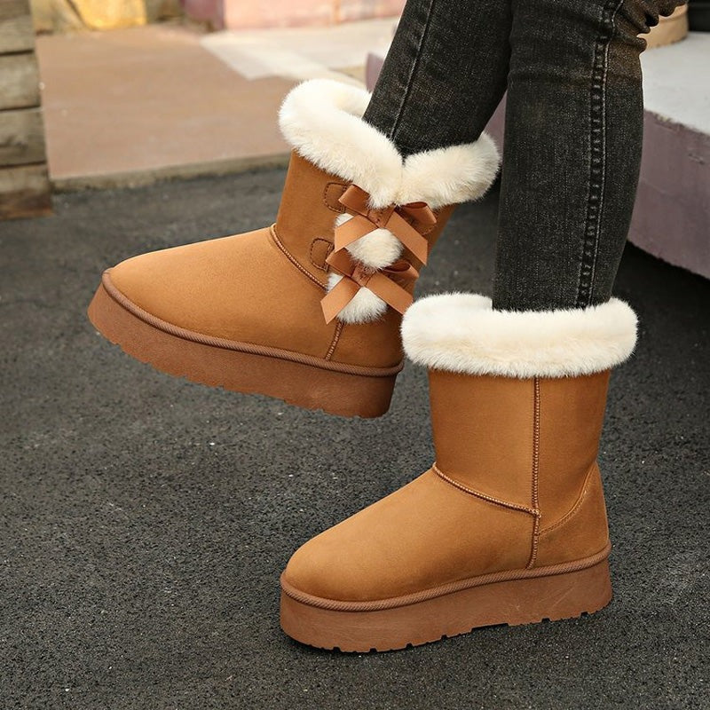 Lía - Botas de nieve con lazo y forro cálido