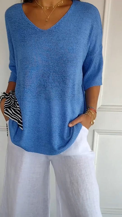 Lauren | Top Casual con Cuello en V
