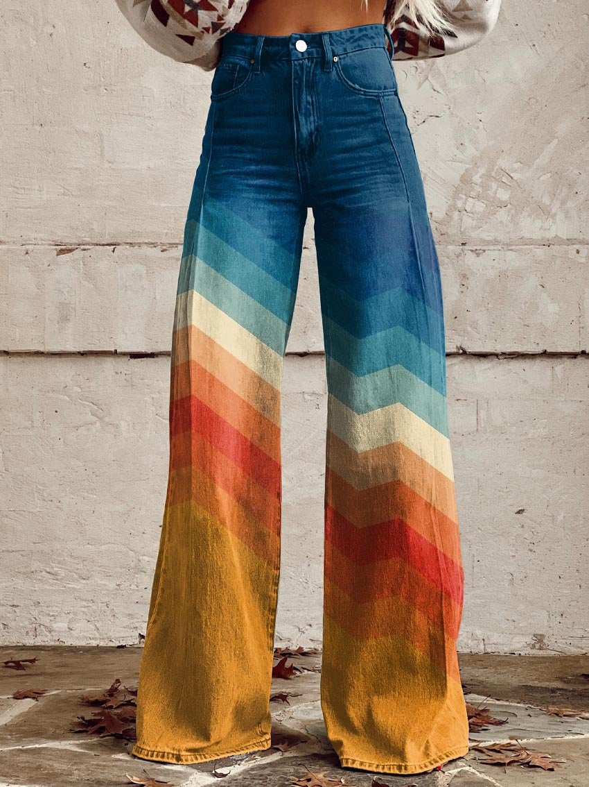 Nadia | Pantalones Zigzag Retro Elegantes
