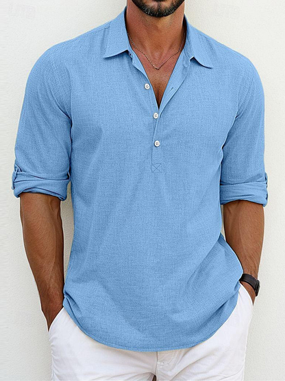 Archie | Camisa Clásica Algodón-Lino