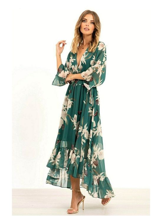 Yasmine | Vestido Midi Kimono Elegante