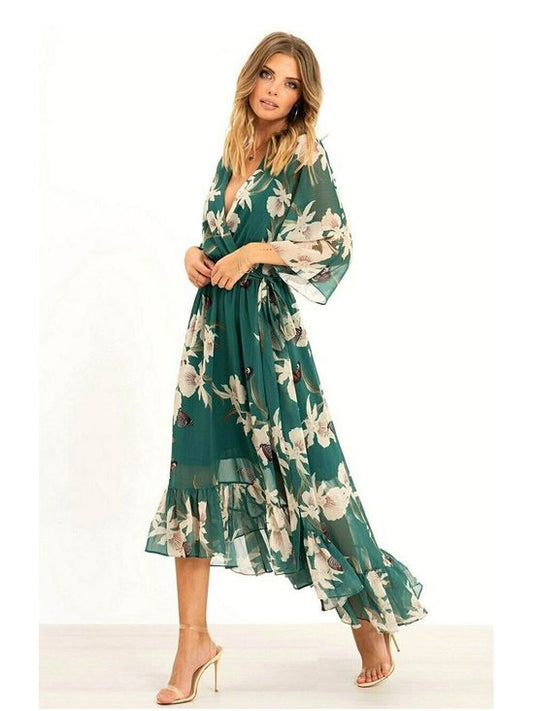 Yasmine | Vestido Midi Kimono Elegante